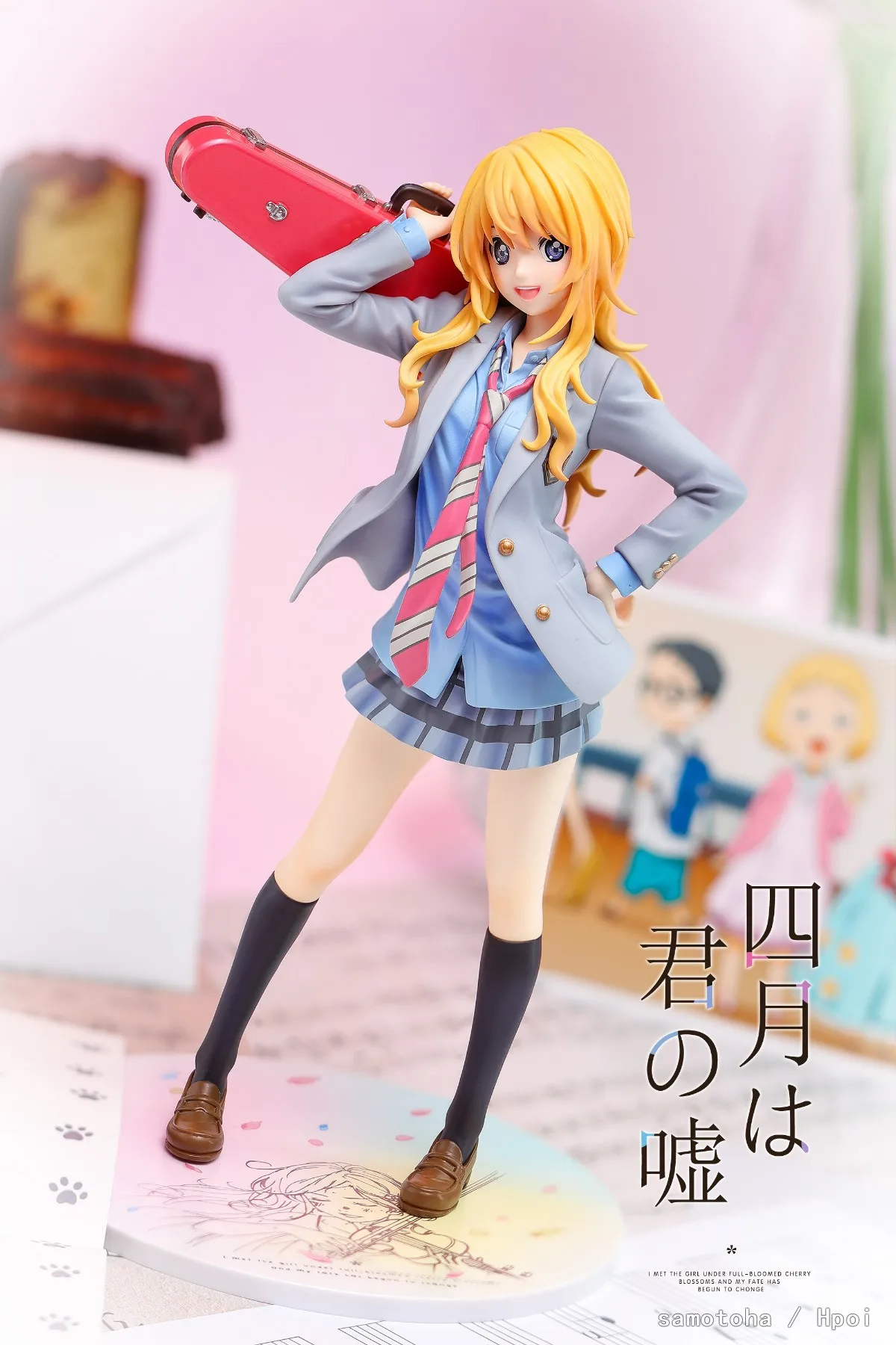 21cm Anime Your Lie in April Miyazono Kaori Painted PVC Figure Collectible Model Toy Kawaii Girl Figure Japanese Dolls