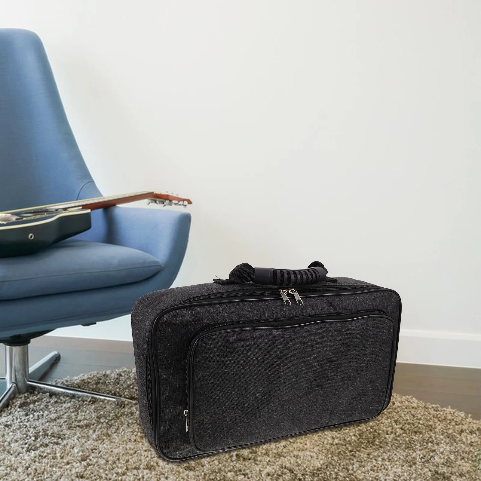 

Electric Guitar Effects Pedal Board Bag Portable Shockproof Carrying Case Musical Instrument Storage Organizer
