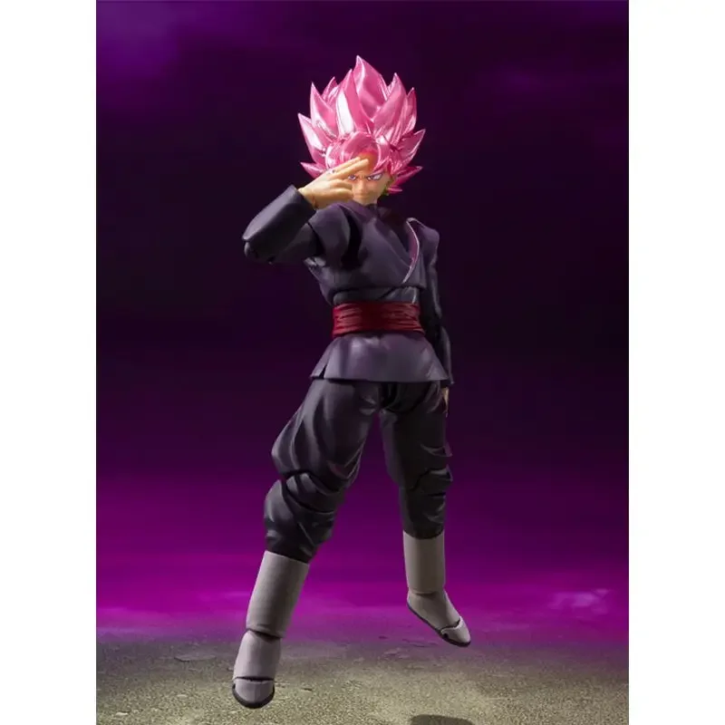 Original Bandai S.H.Figuarts Goku negro Super Saiyan Rose Dragon Ball Super en Stock Anime colección de figuras de acción modelo Juguetes