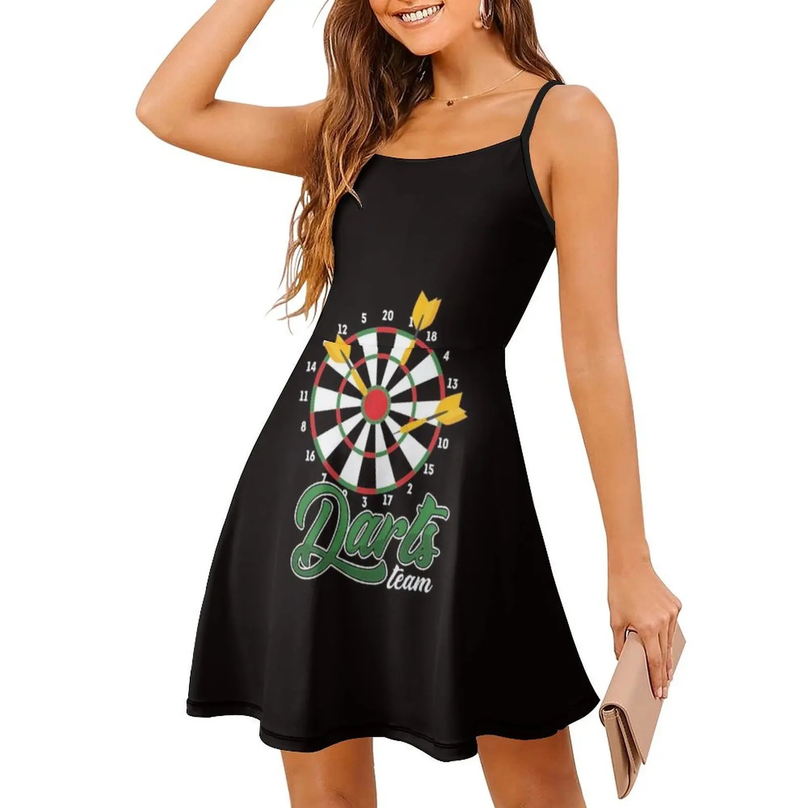 فستان Darts Team Dartboard Dartist Bullseye Target Dart Floral Smock للنساء للربيع والصيف فستان كاجوال لسهام السهام للحفلات