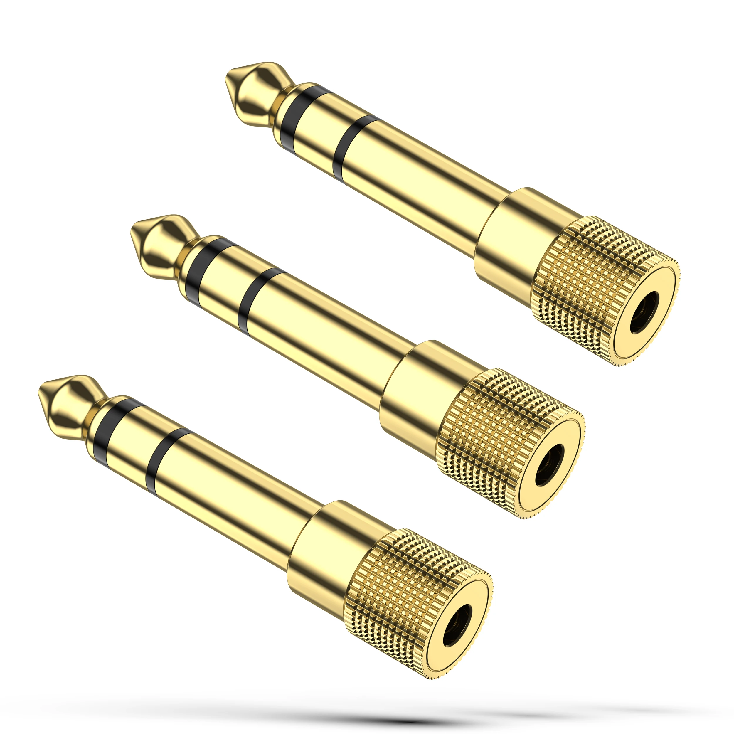 Gold Plate 6.35mm Male to 3.5mm Female Jack Audio Cable Adapter For Microphone Earphone Speaker Electric Guitar Converter