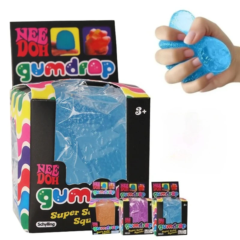 NOW ENJOY Corlorful Candy Gumdrop Soft Squeeze Sensory Fidget Toy Stress Relief for All Ages 3 and Up Durable Party Favors