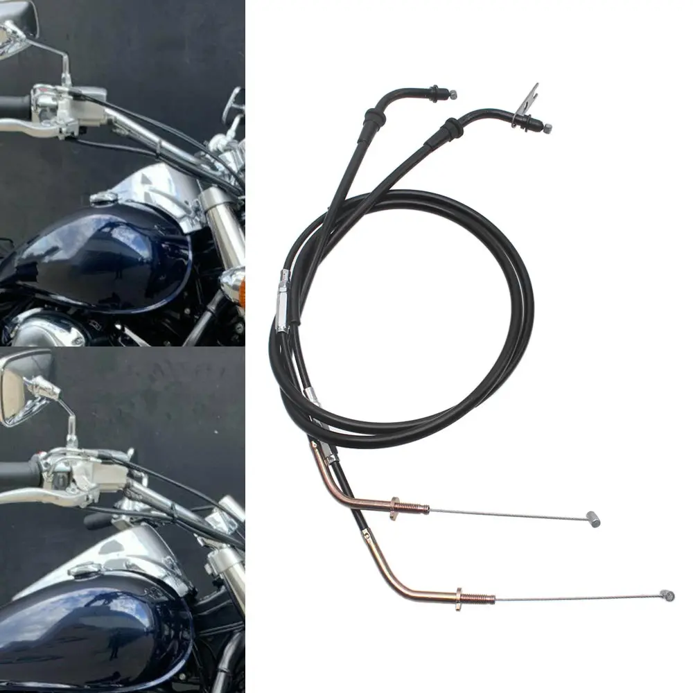 Black Motorcycle Throttle Cable Line For Kawasaki VULCAN 900 VN900 CLASSIC/LT 2006-2018 Steel Wire Accelerator Cable, 1 Pair