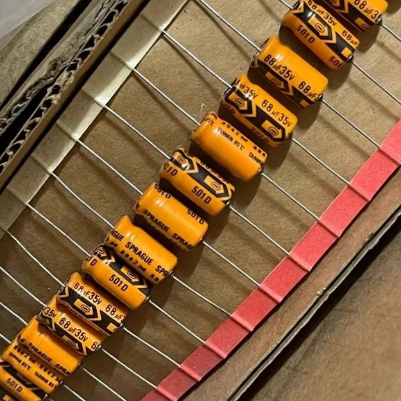 

10PCS Fever Audio Axial Aluminum Electrolytic Capacitor 35V 68UF 68UF 35V 8X16