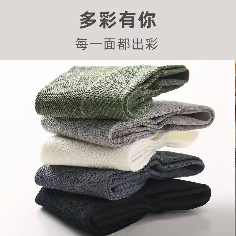 5/10 Pairs Mid-Tube Socks Breathable Summer Sweat-Absorbent Thin Men's Socks Mid-Tube All-match Mesh Men's Summer 2024 New Socks