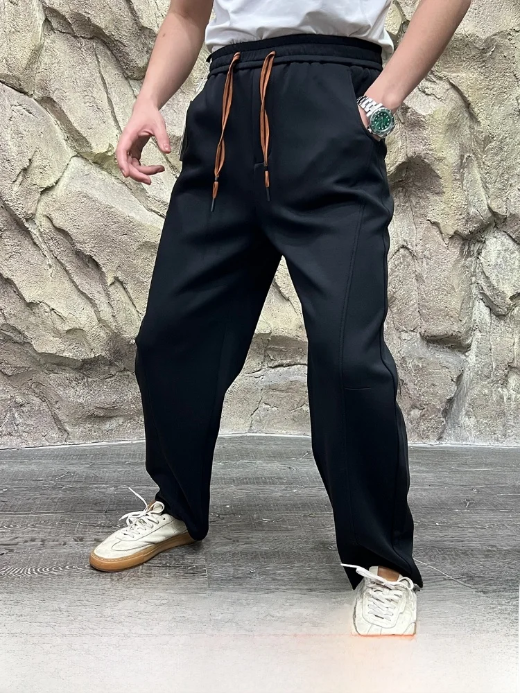 

Свободные широкие спортивные штаны, мужские повседневные спортивные штаны с 3D портным, жидкий аммиак, воздушный хлопок, осенние новые модные брюки свободного покроя