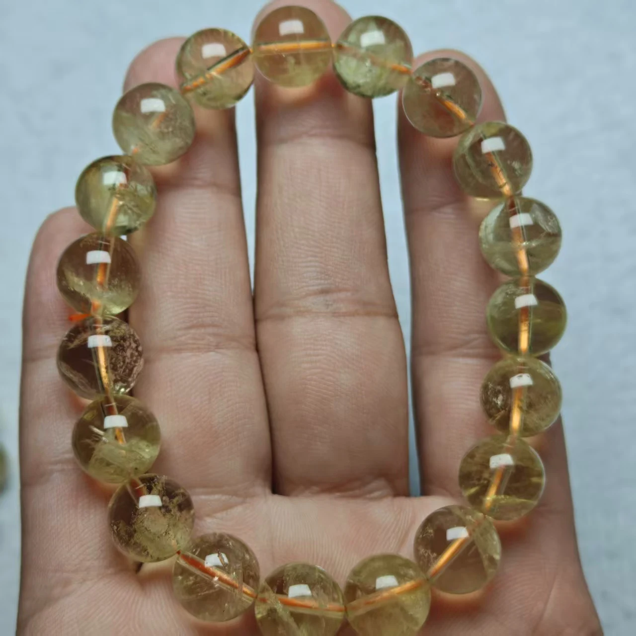 Zihan 8-15 مللي متر الطبيعية AA البرازيل سيترين السلس الجولة فضفاض الخرز مجوهرات DIY بها بنفسك اكسسوارات والأساور والخرز المطابقة #1