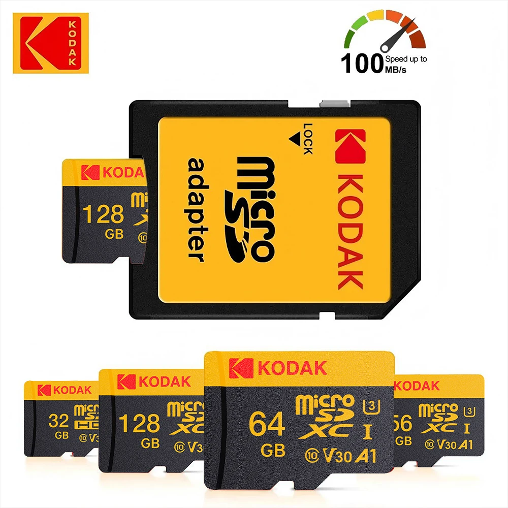 

Kodak 256GB Micro SD Card Memory Card Class 10 32GB 64GB 128GB U3 4K High Speed Cartao De Memoria Flash Memory TF Mecard C10
