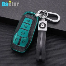 For Ford Fusion Mondeo Mustang F-150 Explorer Edge 2015 2016 2017 2018 Leather TPU Car Key Case Fob Cover Car Accessories