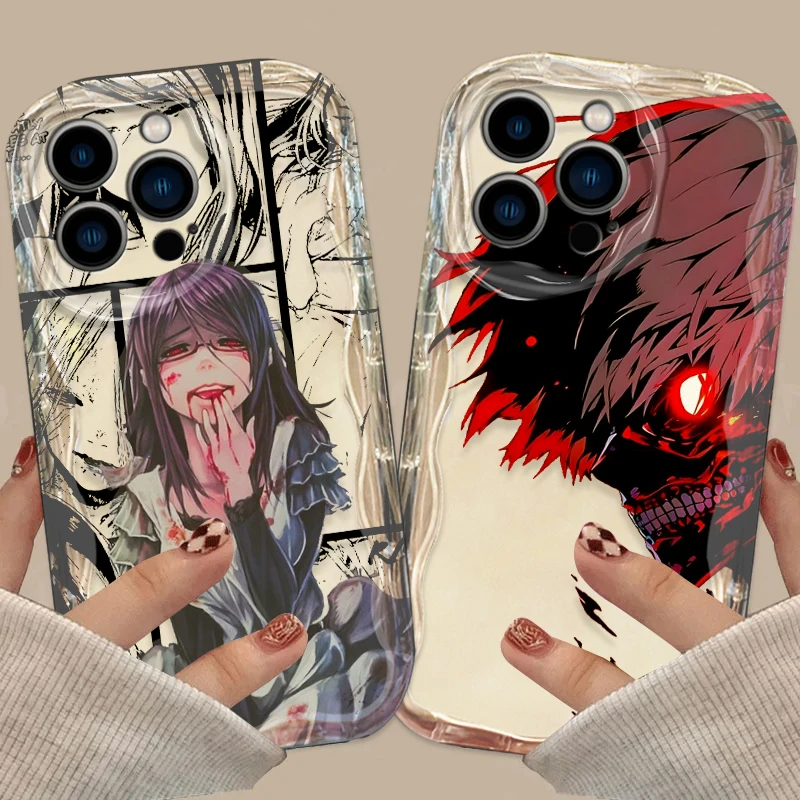 Anime Tokyo Ghoul Cover For Apple iPhone 15 14 13 12 11 Pro X XR XS Max Plus 8 7 Plus SE Wave Oil Phone Case