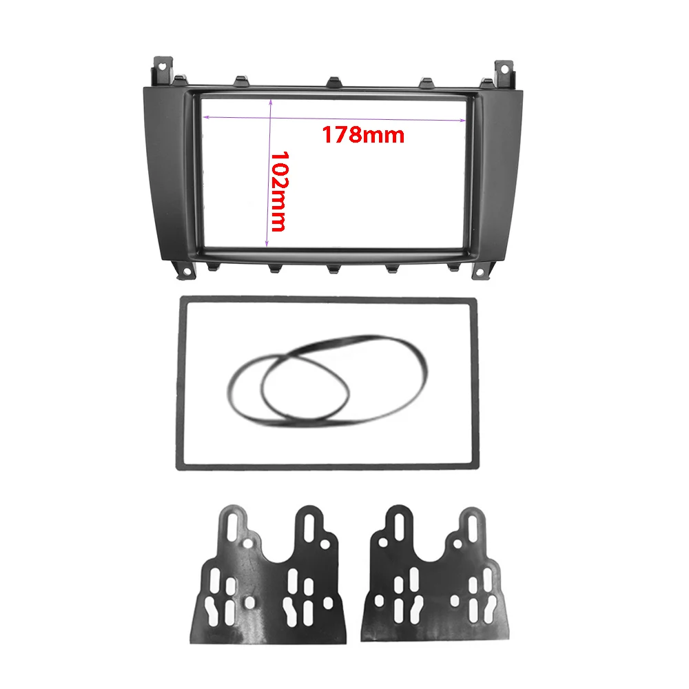 

2Din Car Radio Fascia Stereo Refitting Frame CD DVD Player Bezel Panel for Mercedes Benz C-CLASS W203 GLK-Class C209 2005-2009