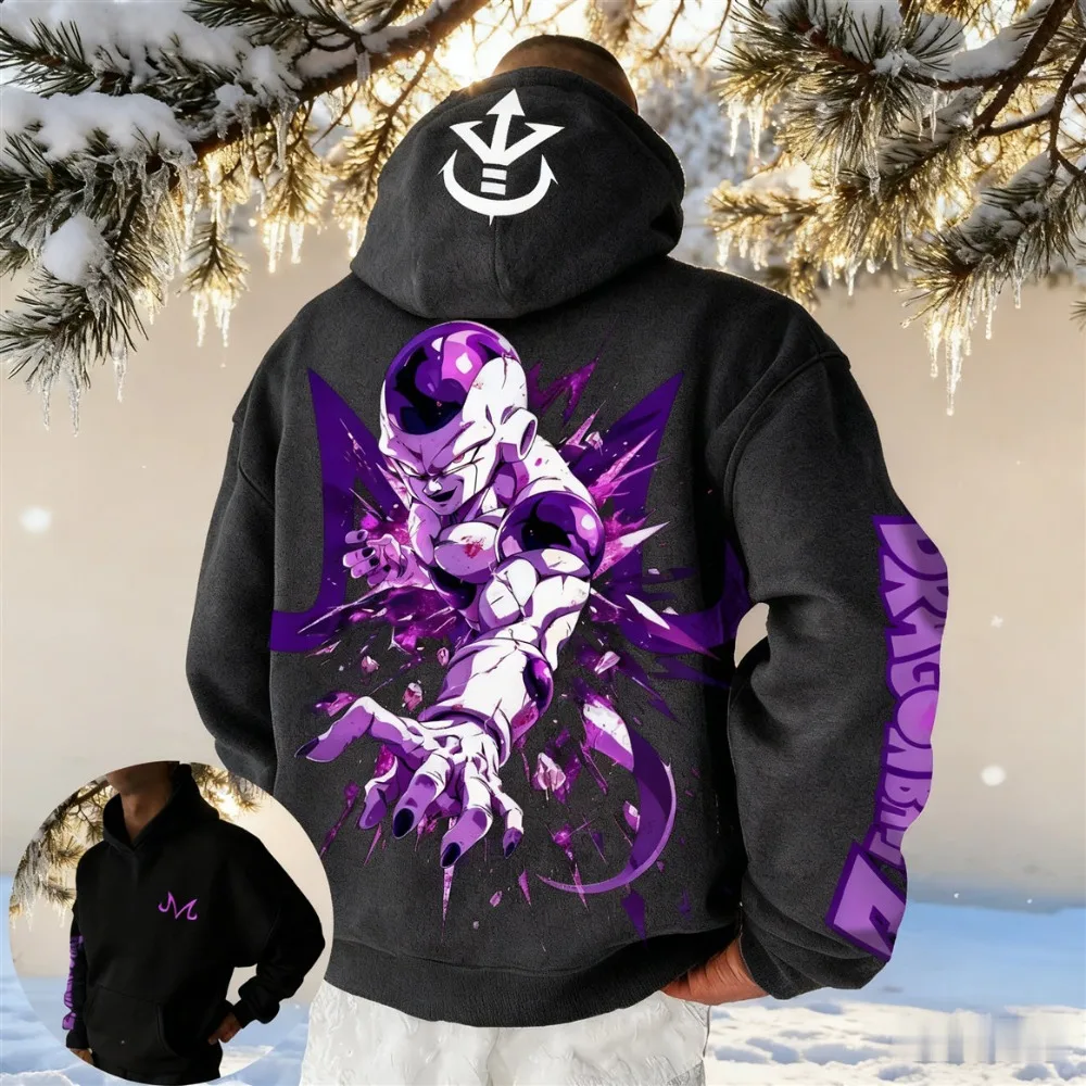 Felpa con cappuccio Dragon Ball Frisa Autunno Inverno Caldo Abbigliamento genitore-figlio da donna da uomo Giacca sportiva in pile fitness oversize