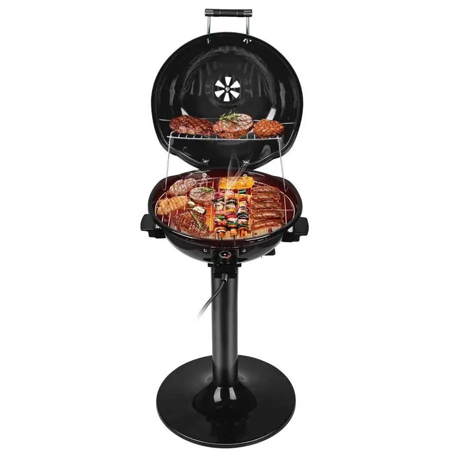 

BBQ Grill 15Serving Indoor Outdoor Electric Grill for Indoor amp Outdoor Use, Double Layer Design, Portable Removable Stand Gril