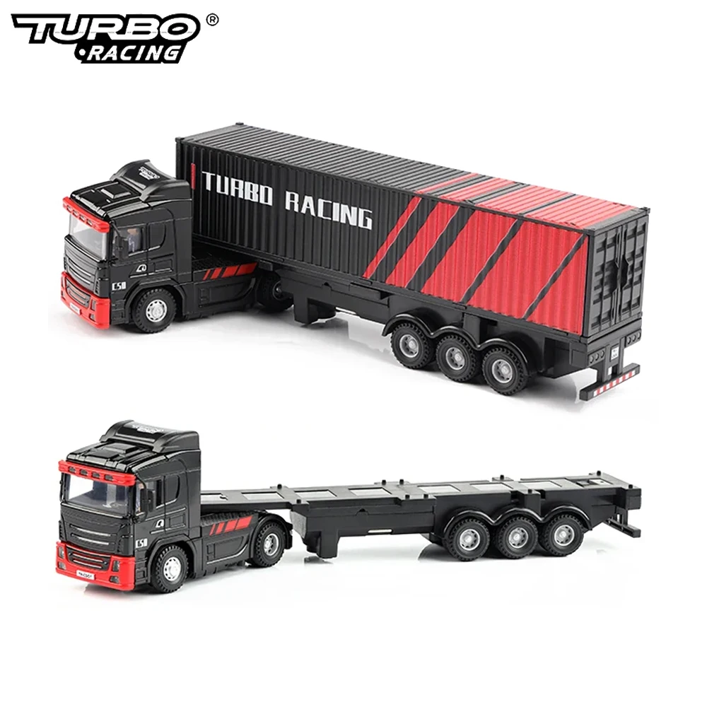 Newest Turbo Racing C50 1:76 Full Proportional 4WD RC Semi-truck Tractor Trailer & P81 2.4Ghz 10Ch Control For Kids/ Adults Gift