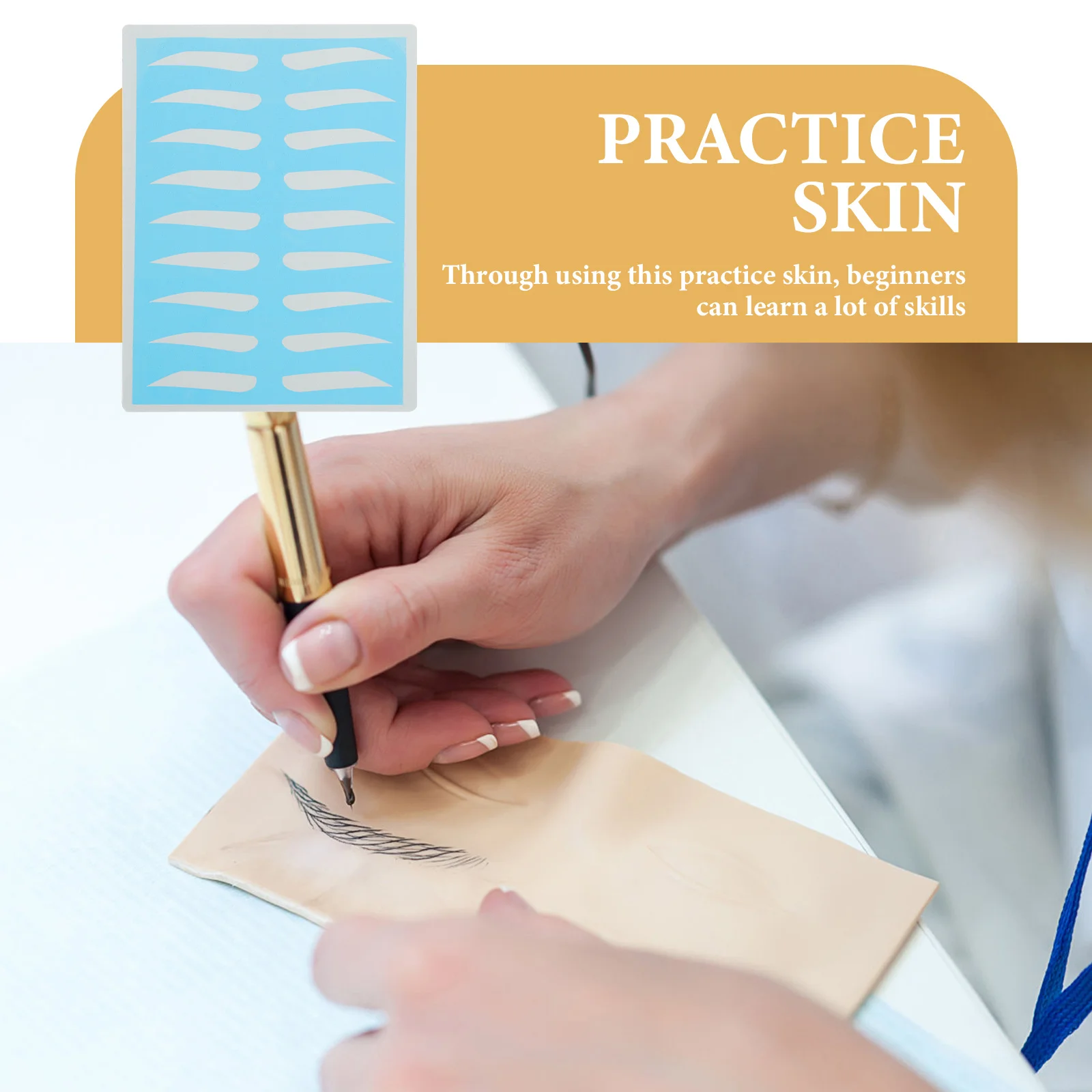 

8Pairs Eyebrow Shaping Stencils Silicone Practice Skin Reusable Training Tool for Fresh Hand Tattooing Eyebrow Makeup Tool