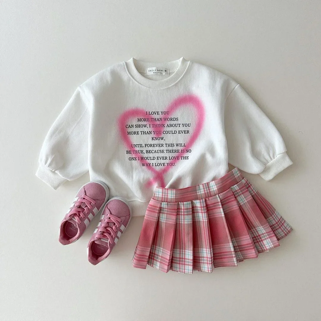 Sudadera informal de manga larga para niña, Tops con estampado de Letras a la moda, Jersey versátil de algodón para niño pequeño, novedad de primavera 2024