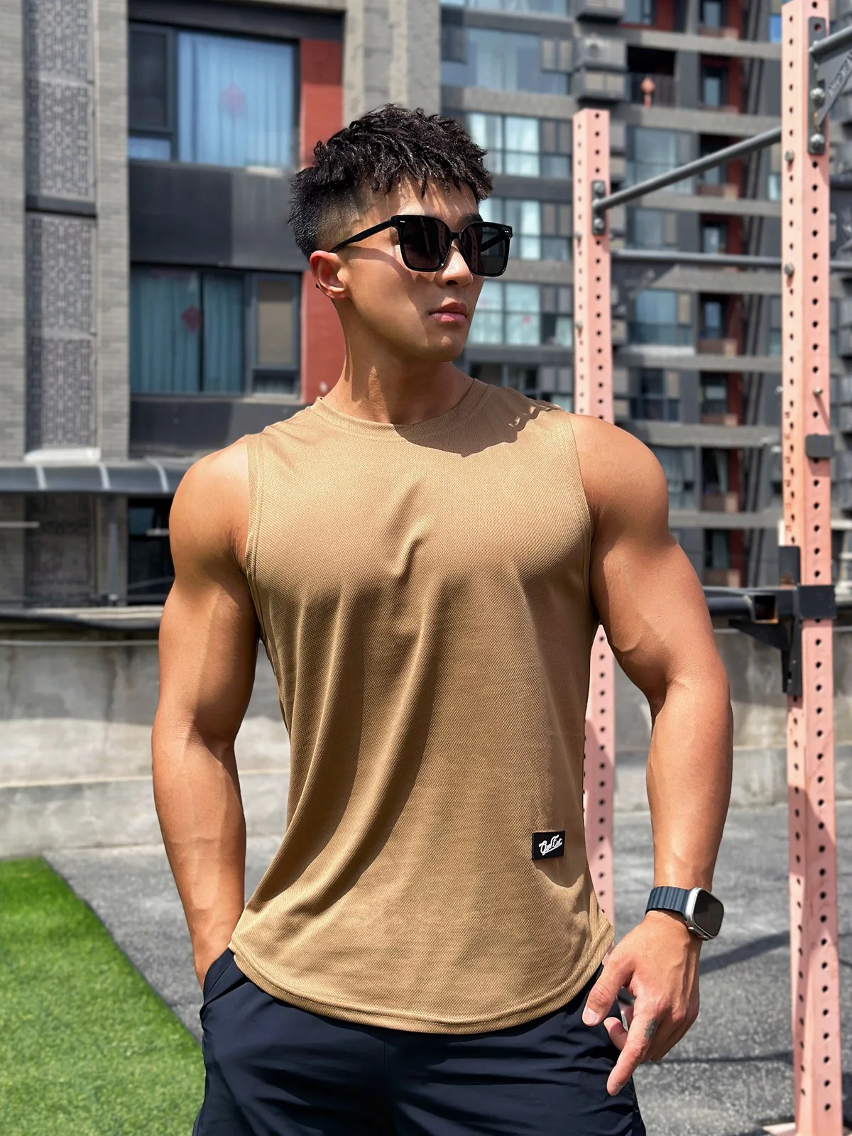 2023 Mens Gym Tank top Men Fitness Sleeveless Shirt Male Mesh Breathable Fitness Sports Vest Undershirt Quick-dry Running Vest