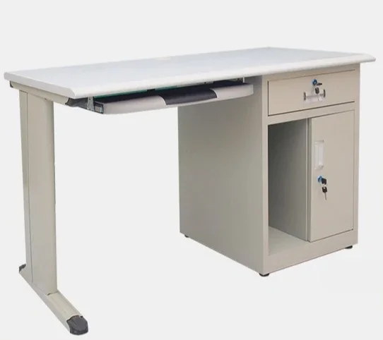 

Steel, tin computer desk, home writing desk, finance single desk, desk with lock drawers