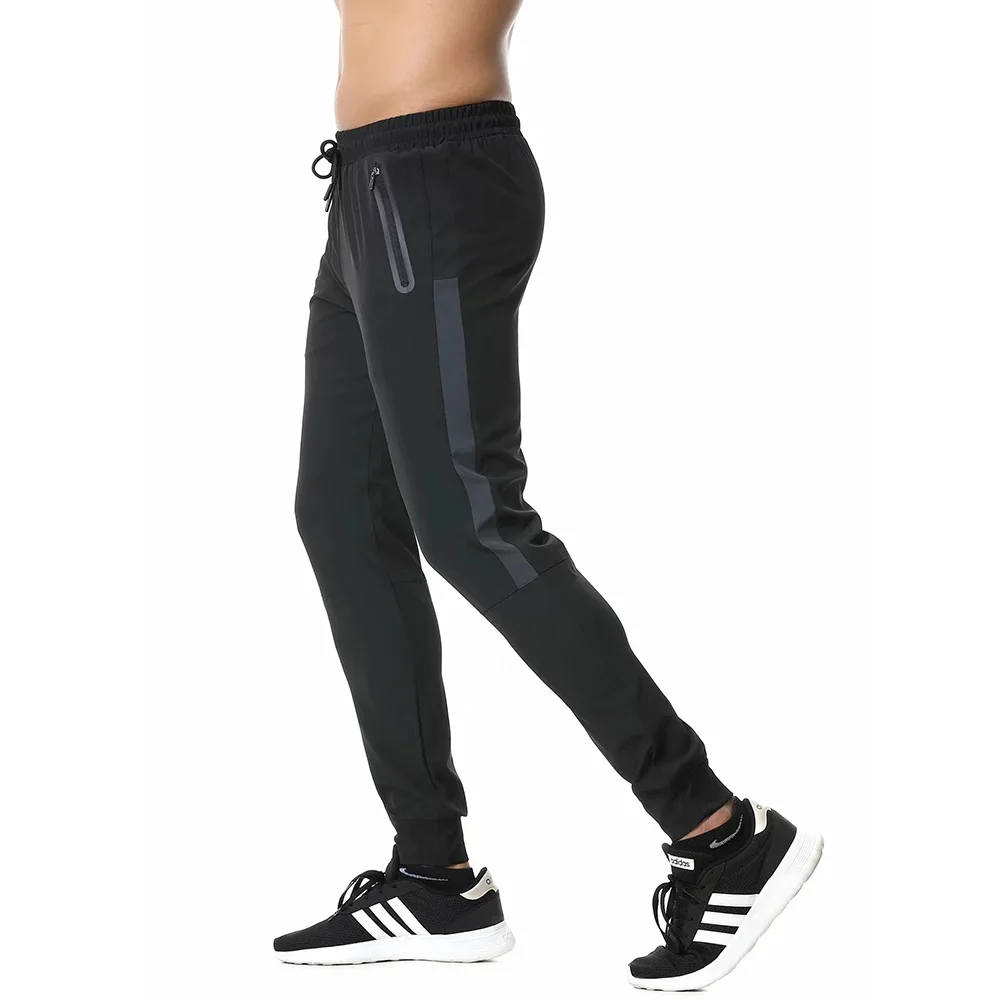 Spring and Summer Men Sports Running Pants Zipper Athletic Football Soccer Training Elasticity Legging Jogging Gym Trousers