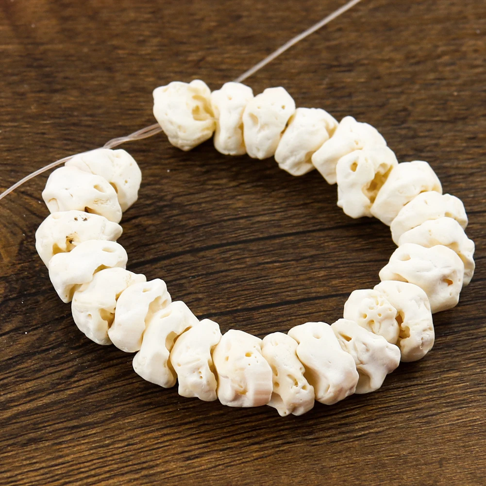 10pcs Natural Pig Shin Bone Loose Beads Ethnic Amulet Bracelet Charm DIY Birthday Necklace Pendant Jewelry Accessories Gift