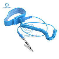 Adjustable Anti Static Bracelet Electrostatic ESD Discharge Cable Wrist Band Strap Hand Grounding Wire Cordless Wireless Clip