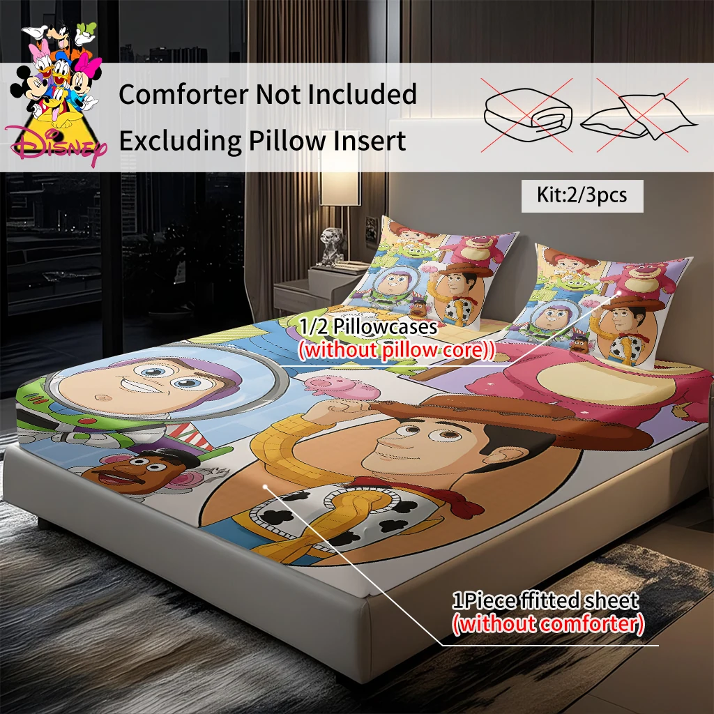 2/3 قطعة ديزني توي ستوري طقم ملاءات مريحة 100% بوليستر طباعة رقمية غرفة نوم احتفالية وديكور عنبر