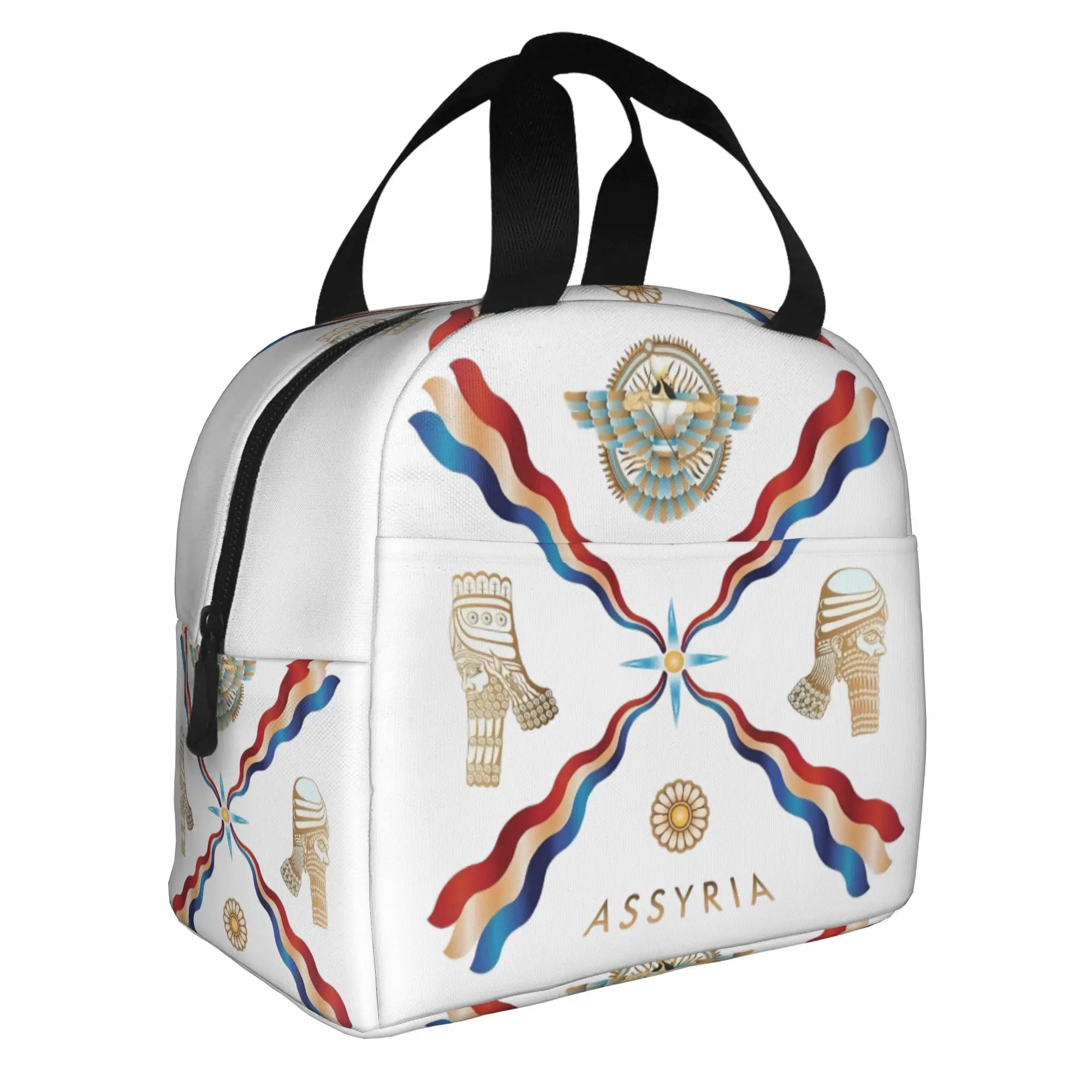 Assyrian Ashuraya Flag Assyria Empire Ator  Resuable Lunch Box Women Waterproof  Thermal Cooler Food Insulated Lunch Bag School