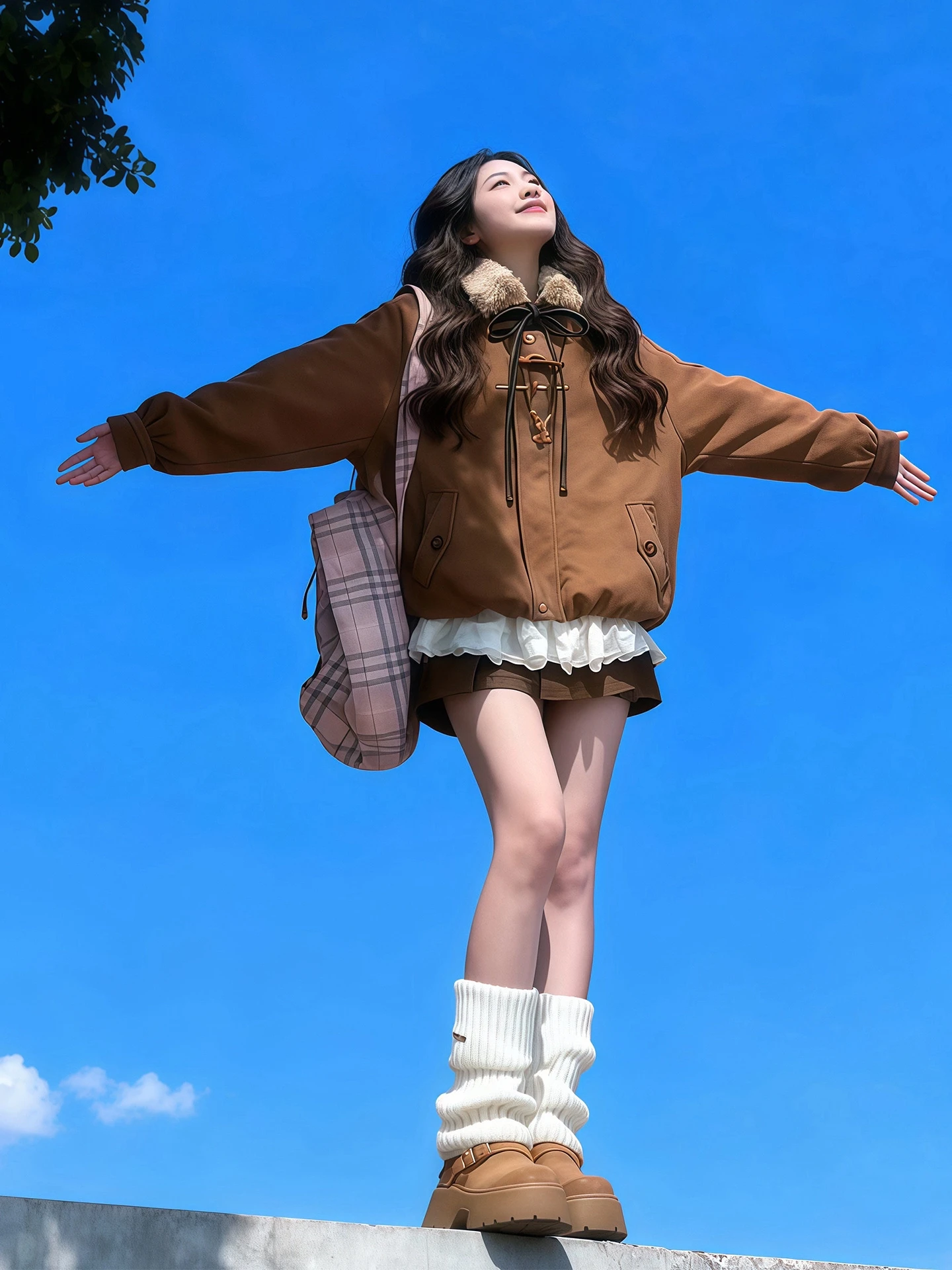 

Уникальный ретро-зимний модный комплект: женский замшевый жакет большого размера, короткая юбка и футболка — теплый повседневный комплект из трех предметов с высокой талией из полиэстера