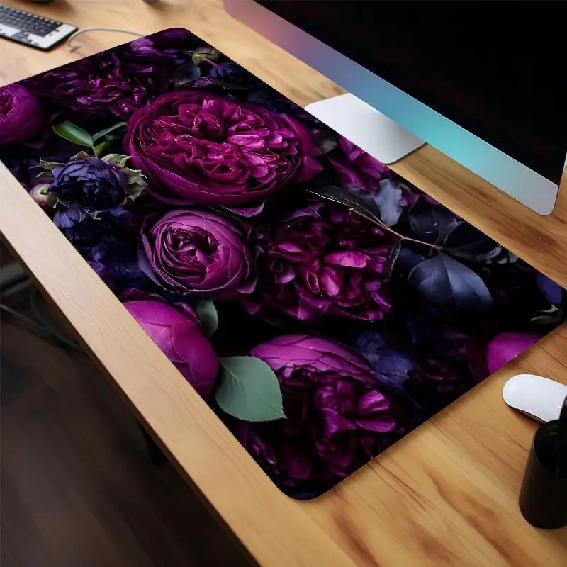 

BrandX Romantic Rose Gaming Mouse Pad, Non-Slip Rubber Base, Large Rectangular Desk Mat for Office Gamer Computer Keyboard