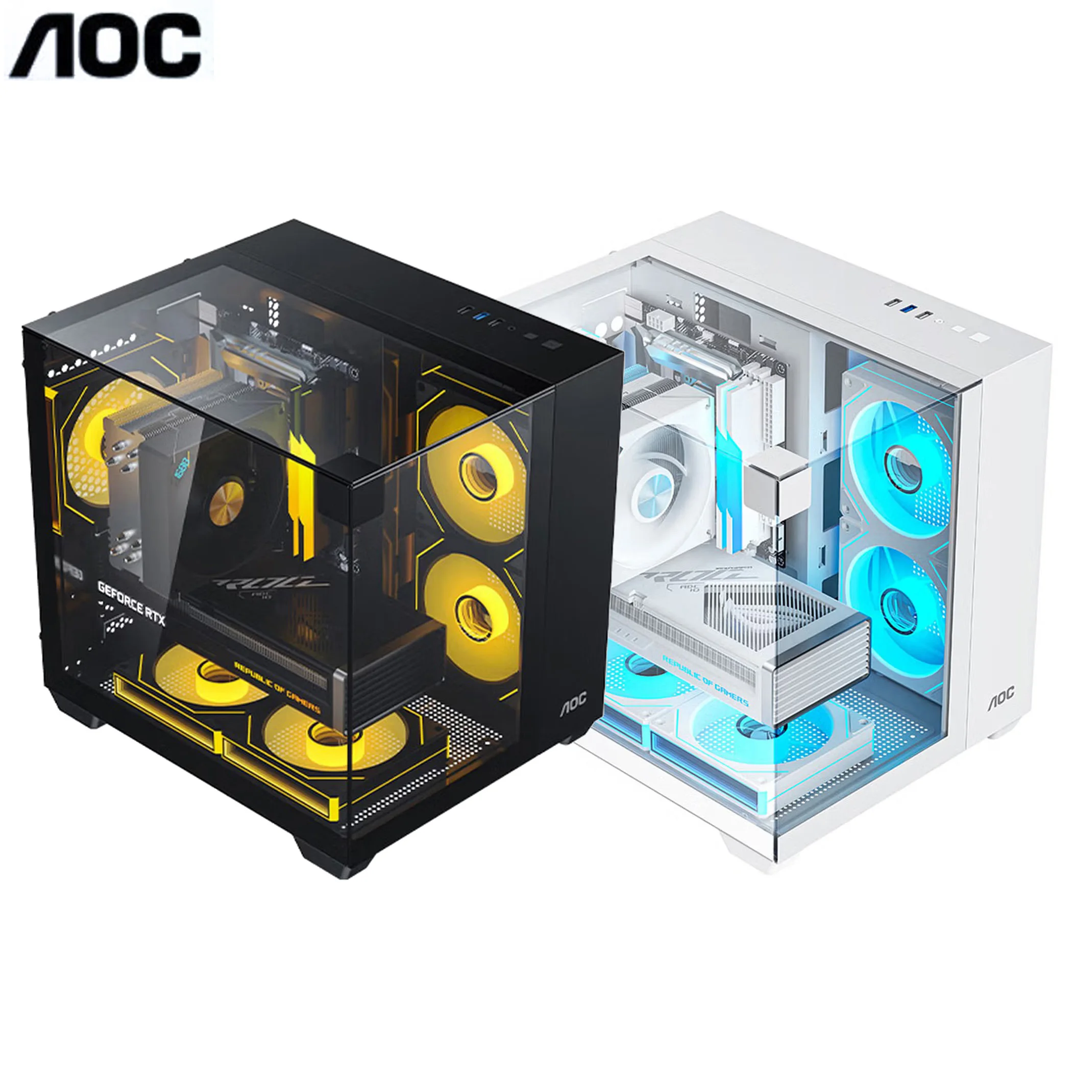 

Корпус для ПК AOC Xinghai CG389 Ocean View Room - Трехстороннее стекло / Поддержка водяного охлаждения 240 мм / Раздельные отсеки слева и справа