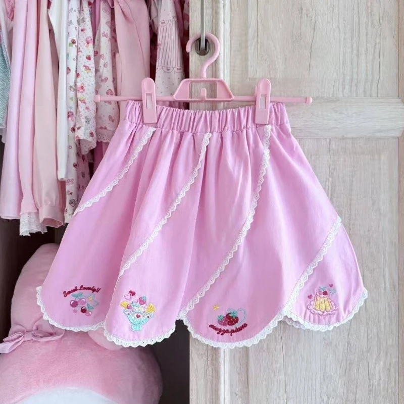 لوليتا طباعة القمم القوس كعكة بلوزة Y2K JK لوليتا اليابان Kawaii فتاة لطيف الحلو الدانتيل تي شيرت ألف خط تقسم كعكة تنورة جديد شيك