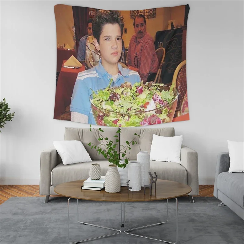 Gaslight Gatekeep Girlboss Freddie Bthology avec une salade iCarly Tapisserie Wall Face Art pour chambre à coucher, salon, décor d'université