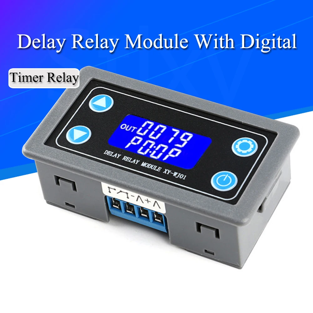 DC12V LED Digital Time Delay Relay Module Programmable Timer Relay Control Switch Timing Trigger Cycle with Case for Indoor