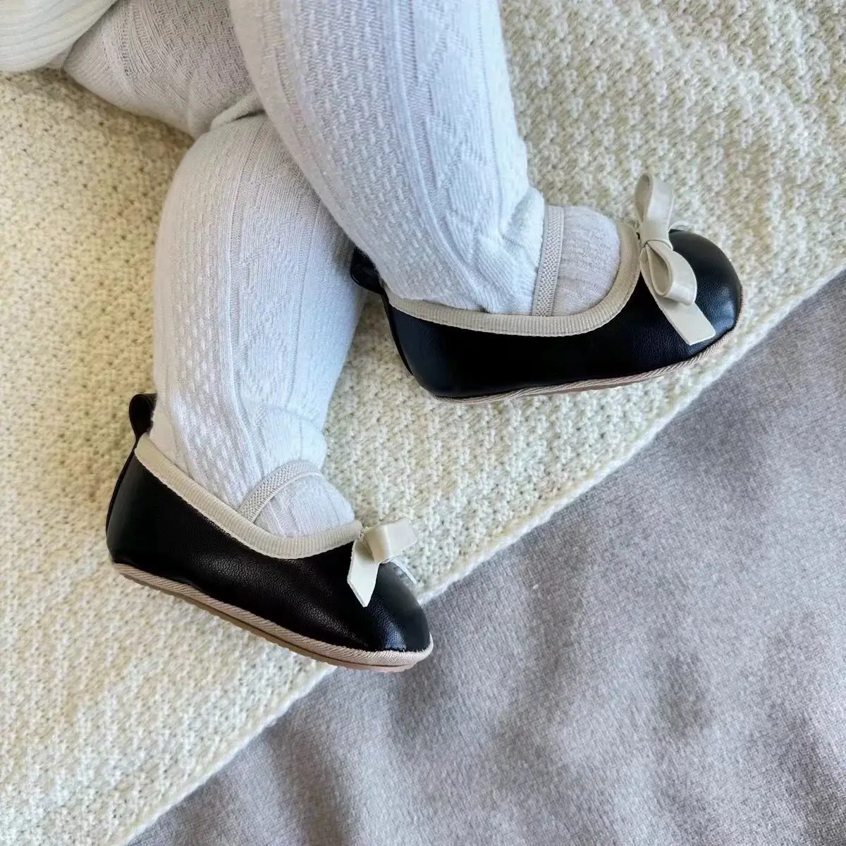 Scarpe per bambini Neonate Principessa PU Scarpe prescolari Scarpe formali Fiocco Principessa Festa di nozze Scarpe antiscivolo per primo passo 0-18M