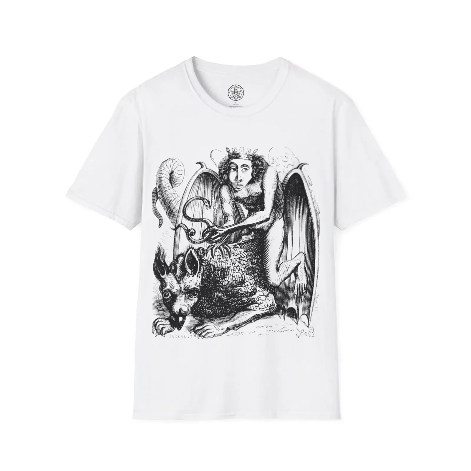 Astaroth Demon T Shirt Occult Seal Goetia Magick Apparel Esoteric Demonology vintage Washed Slightly homme Unisex Casual