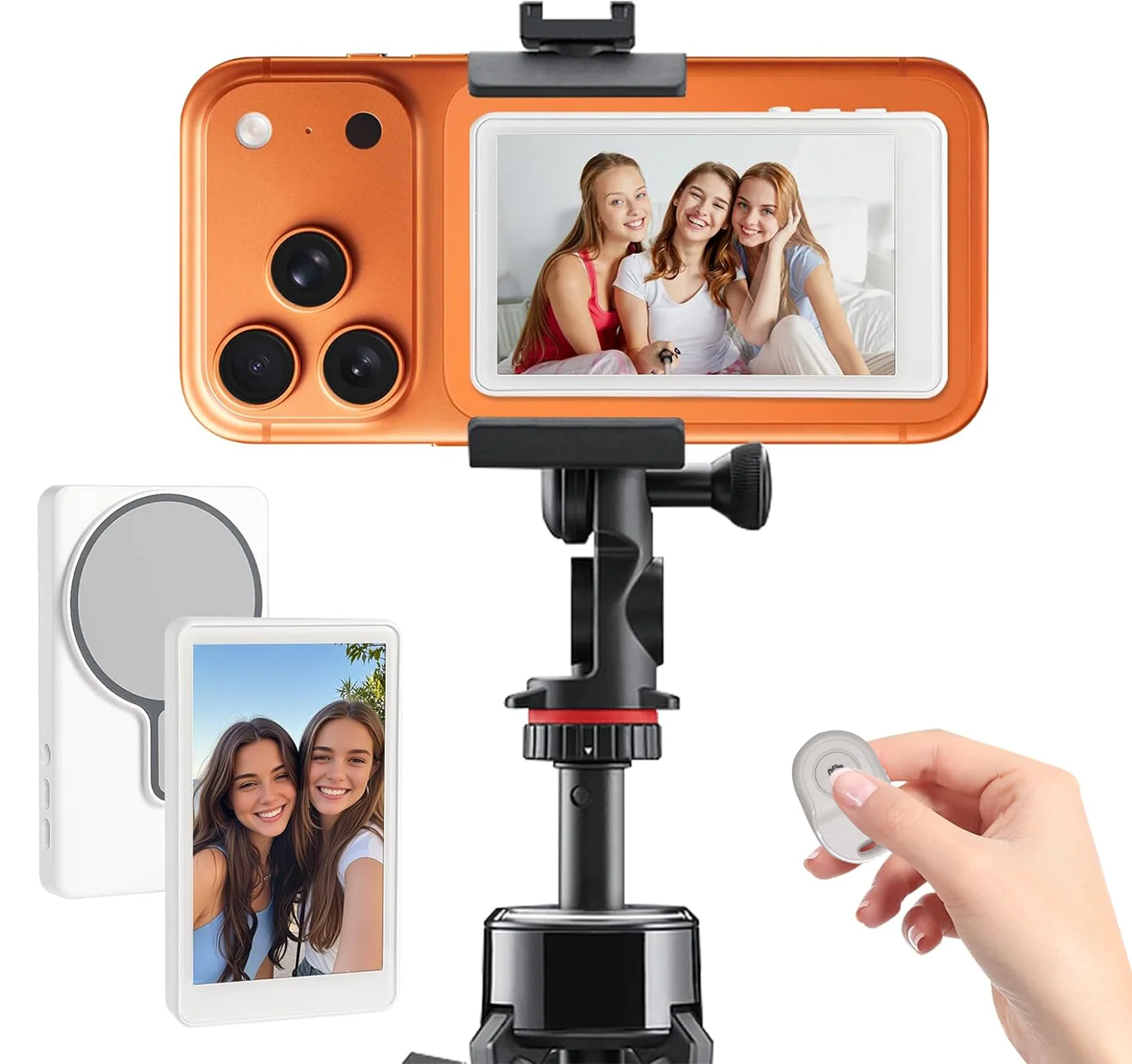 

Magnetic Vlog Monitor - Rechargeable Magnetic Phone Vlog Selfie Monitor Screen | 3.6V Dual Power (Battery/USB), Compatible With