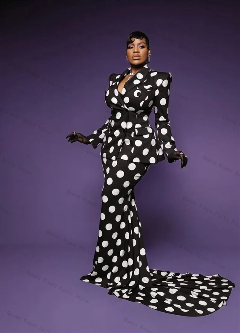 

Black White Women Suit Skirt Set 2 Piece Blazer+Prom Dress Formal Office Lady Jacket Luxury Wedding Bride Coat Customized