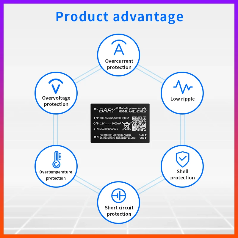 AM31-12W ACDC step-down isolation module 380V to 5V/12V1A/24V|12W voltage regulator switching power module