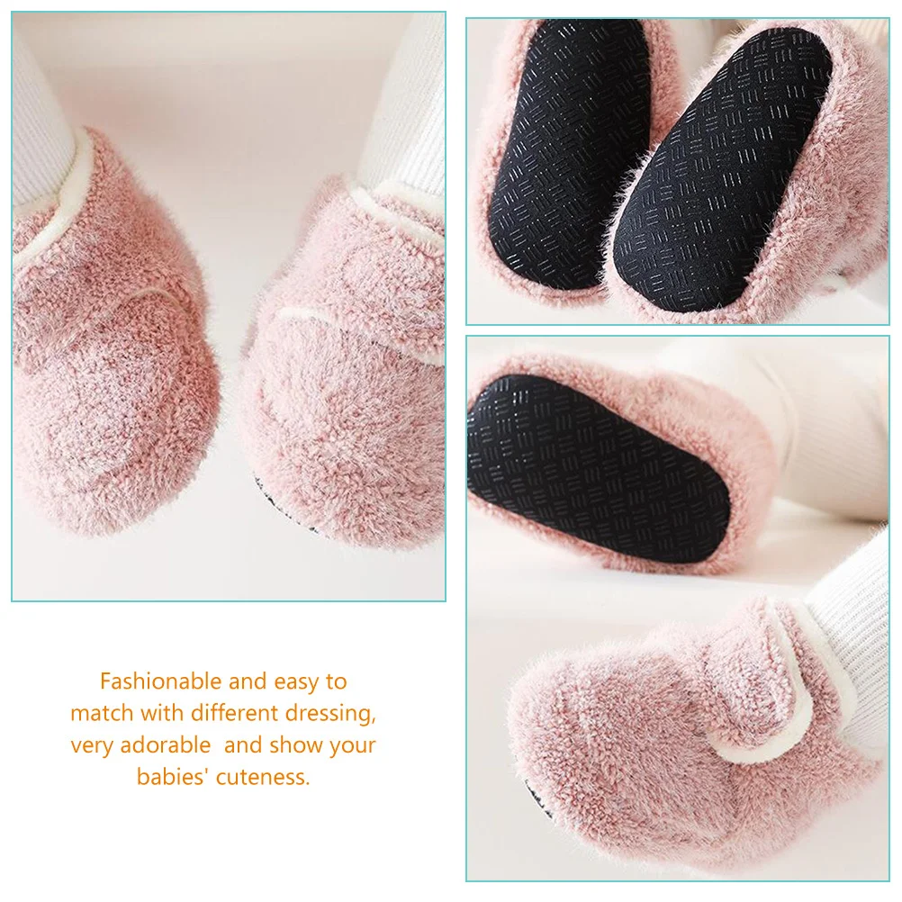 

1Pair Infant Walking Shoes Toddler Non-Slip Warm Baby Crib Shoes Breathable Soft Sole Comfortable Lightweight Gift