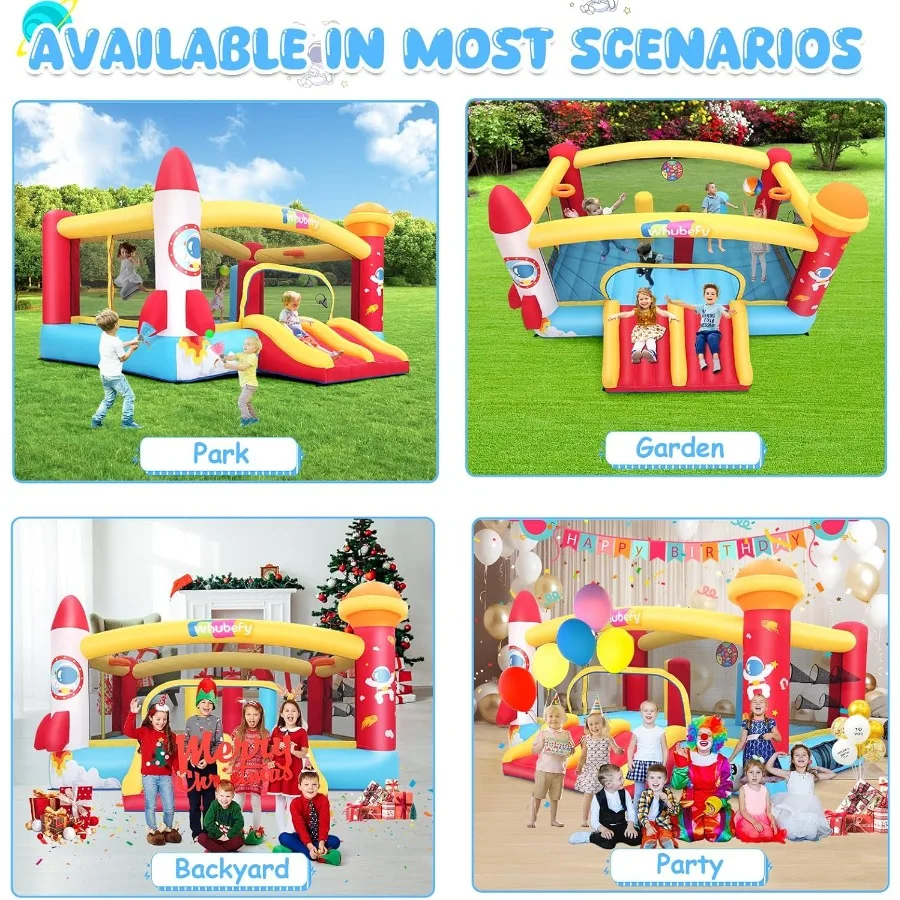 Springhuis voor grote kinderen 8-12, 13x11x9Ft springhuis met groot springgebied, hindernisbaan, springhuis met dubbele glijbanen, buiten
