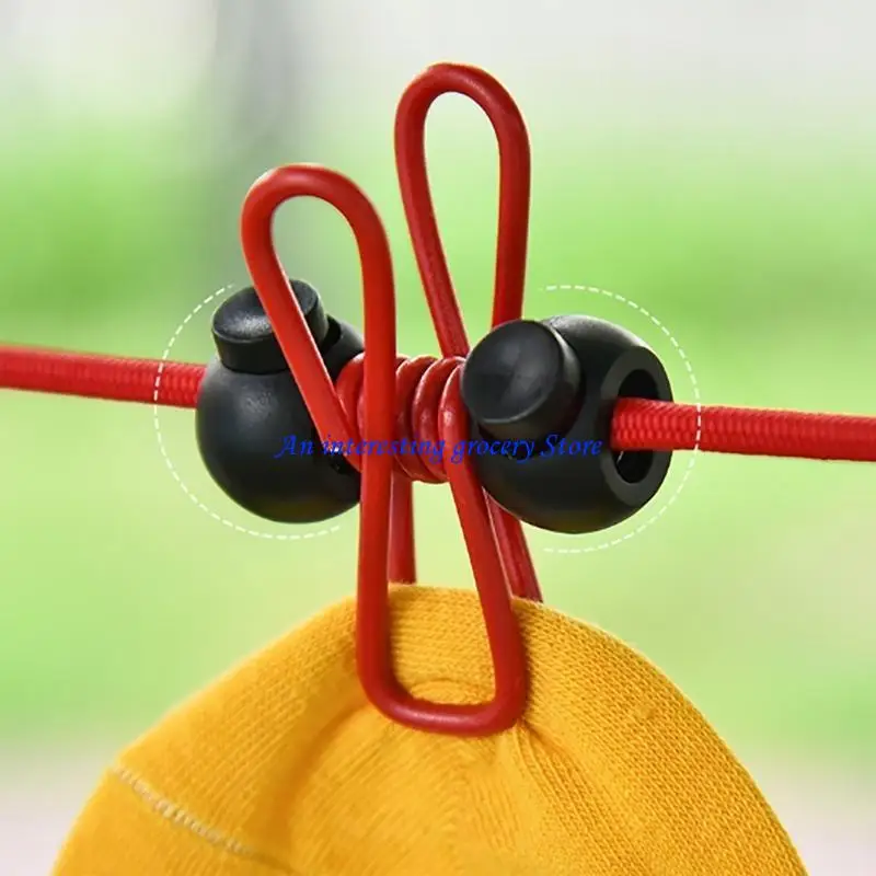652D Adjust able Retractable Airer Wind proof Rope with 12Clip, Stretch Clotheslines ElasticsClotheslines Travel Washing Line