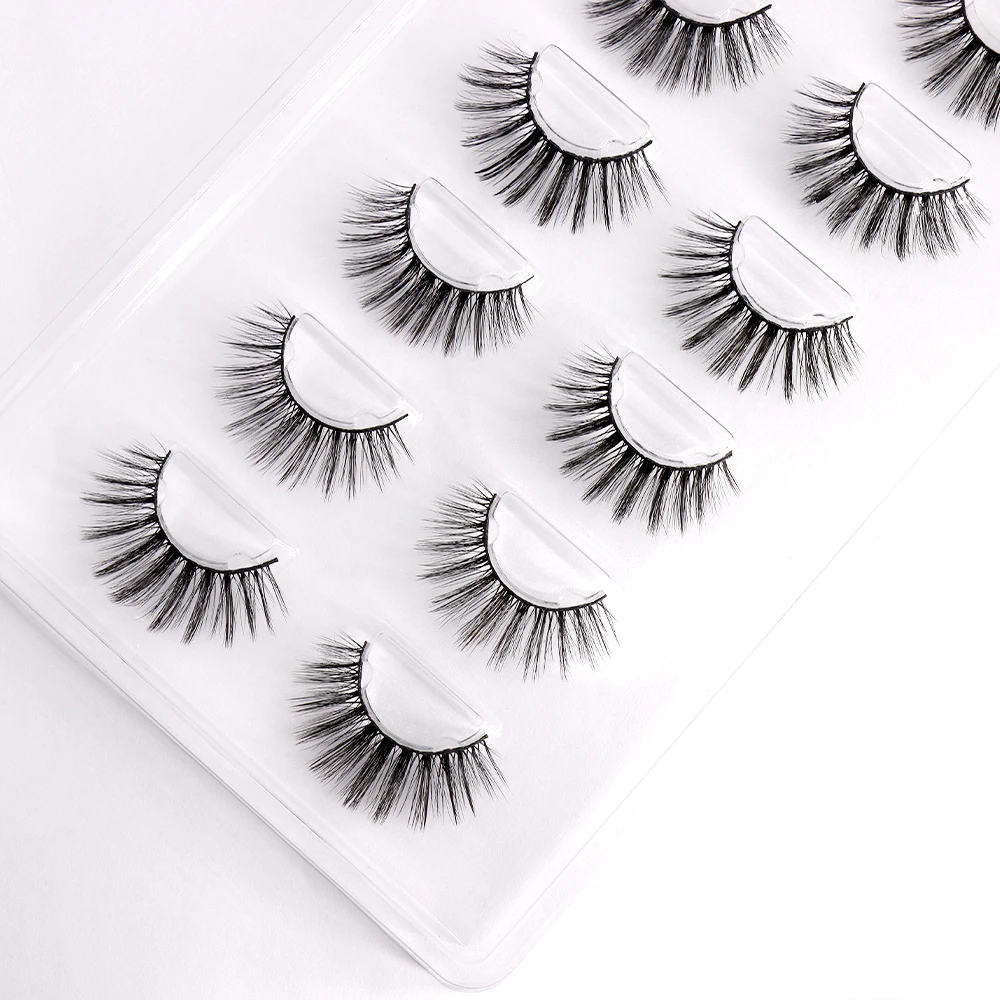 COAST GIRL 7 Paar 3D-Kunstwimpern mit Vollstreifen – natürliche, weiche und voluminöse, handgefertigte Kunstnerzwimpern, wiederverwendbar für den Alltag