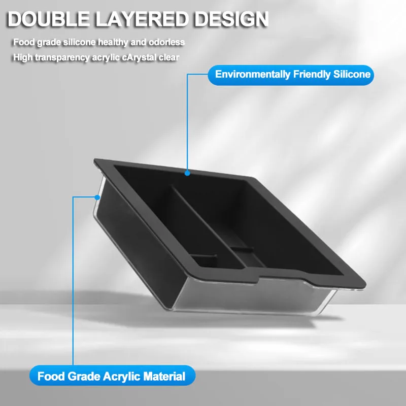 Per Tesla Model 3 Y 2021-2023 organizzatori per Console in Silicone scatola portaoggetti per braccioli contenitore per cassetti Cubby accessori per