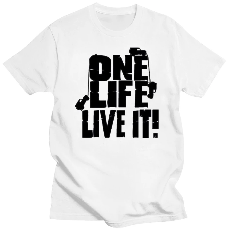 Mens T Shirts Fashion brand clothing Tee shirt homme One Life. Live It. Landrover. Premium make T-shirt Round Neck Teenage