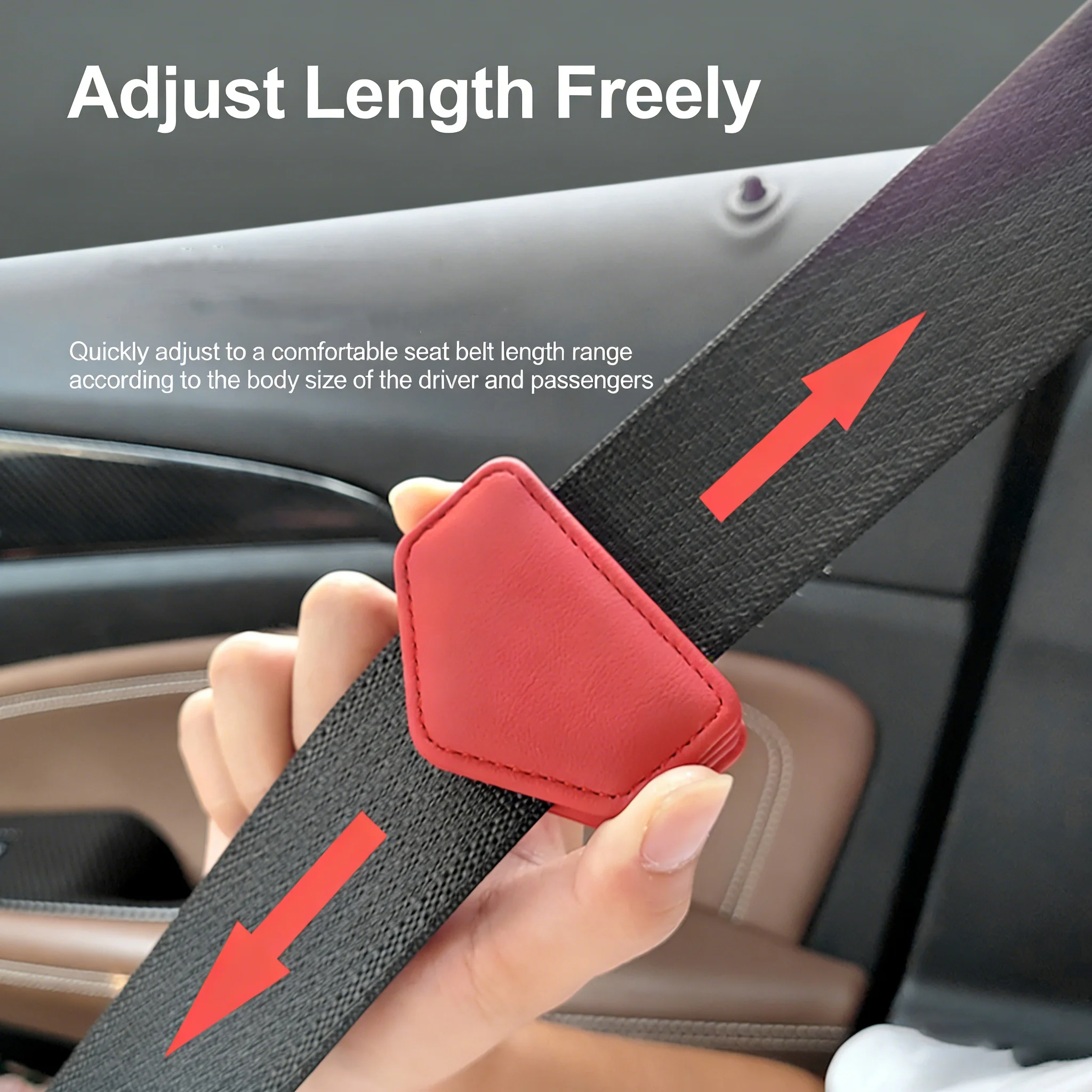 Mini Car Seat Belt Limiter Car Seat Belt Clip Magnetic Safety Belt Fixed Limiter PU Seat Belt Stopper Buckle Auto Accessories view 2