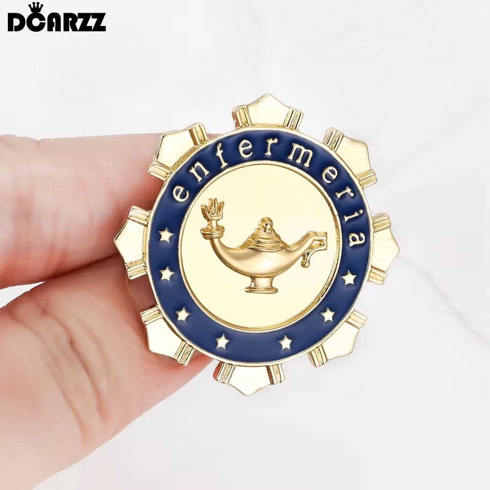 DCARZZ Enfermería Spanish Medical Pin Brooch Nursing Jewelry Accessories Backpack Lapel Badge for Doctor Nurse Medicine Student