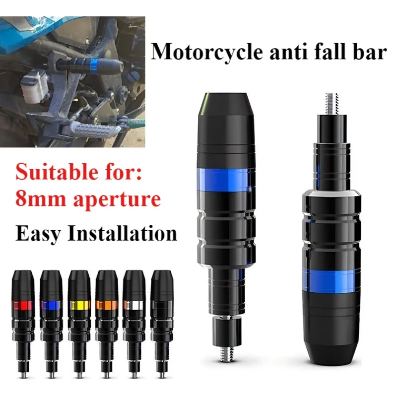 Varilla anticaída para motocicleta, 8mm, Scooter, motocicleta, CNC, motor de aluminio, marco de choque, Protector deslizante, barra de choque