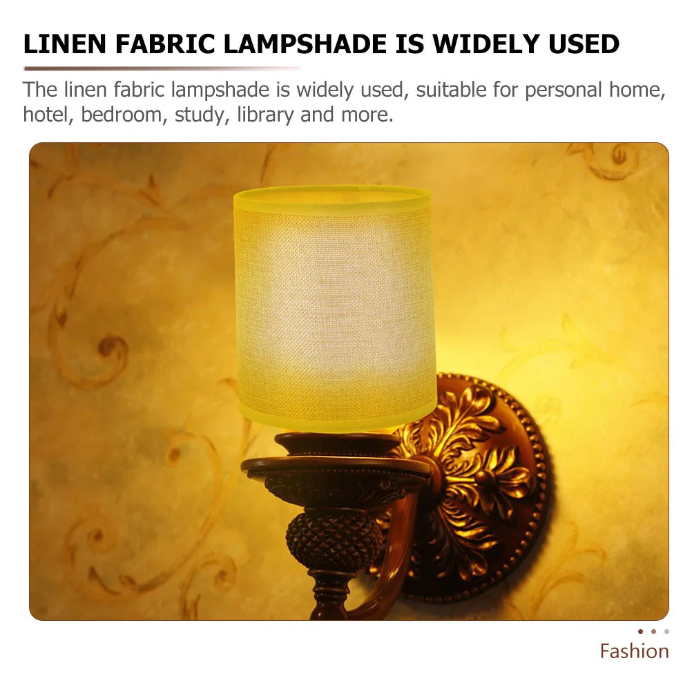 

Simple Linen Lampshade Sturdy Table Lamp Cover for Hotel Library Ceiling Pendant Use Wear-Resistant Modern Style Light Shade