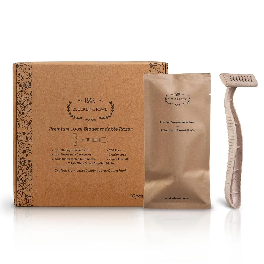 

Экологичные биоразлагаемые одноразовые бритвы для устойчивого ухода за кожей, 100 шт., предназначенные для ежедневного использования в среде