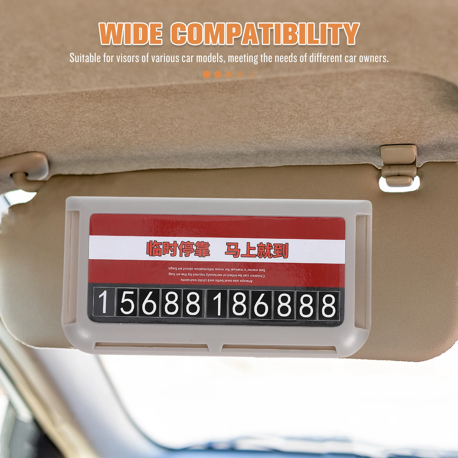 

Visor Card Holder Insurance Organizer Sun Accessories Temporary Parking Number Abs Document